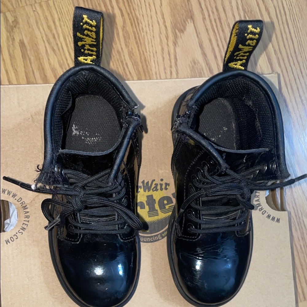 Dr. Martens Shiny Black Kids Boots